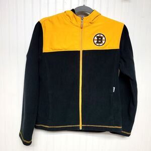 Reebok NHL Boston Bruins Black Fleece Hooded Jacket Youth Medium